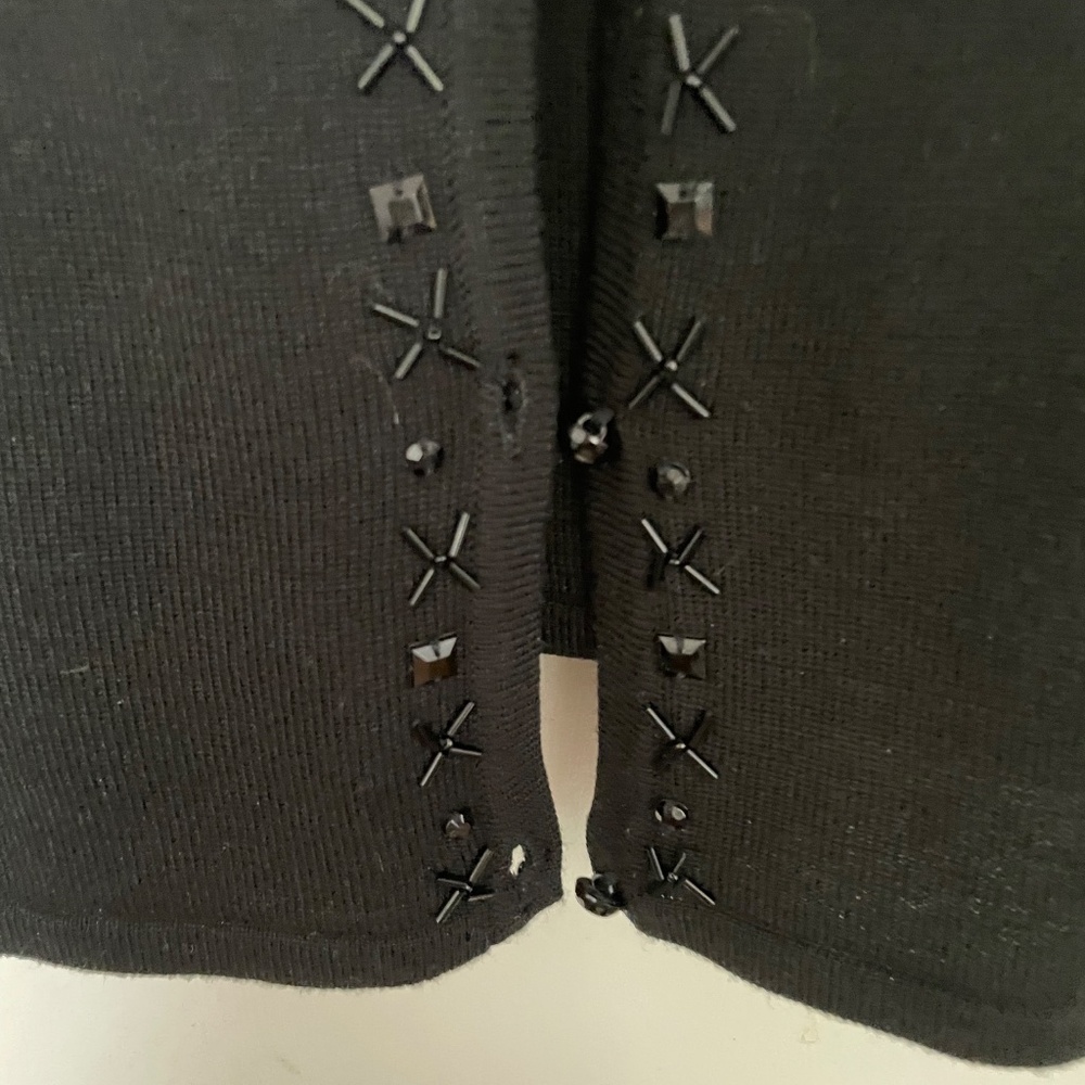 PRICE DROP! Requirements Elegant Black Knit Beaded Top - Women's Medium - Picture 3 of 6